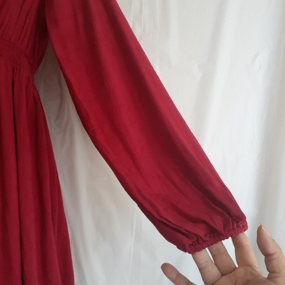 Isabel Maternity Long Sleeves Smocked Floral Jacquard Print Dress Size S - Picture 6 of 16